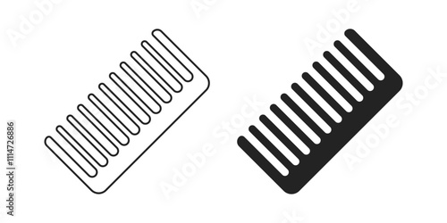 Black outlined and filled version illustration of hairdresser tool for salon. Vector icons in flat style