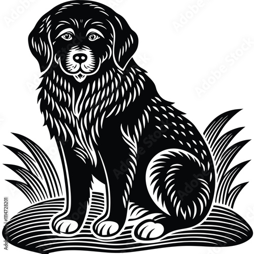 Wallpaper Mural Dog vector silhouette, isolated white background Torontodigital.ca