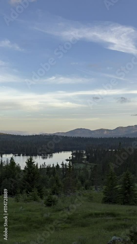 Vertical Timelapse sunset over the lake