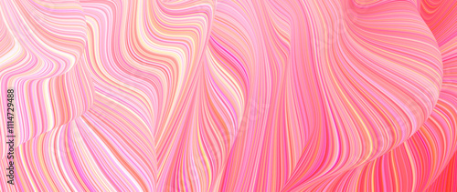 Abstract vibrant background with flowing wavy lines in pink rose shades. Dynamic artistic modern design with energy motion and fluidity. Smooth curved lines and flowing waves. Vector illustration