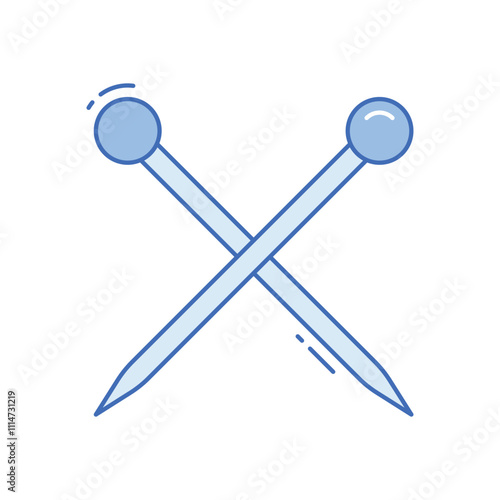 Knitting needles vector icon