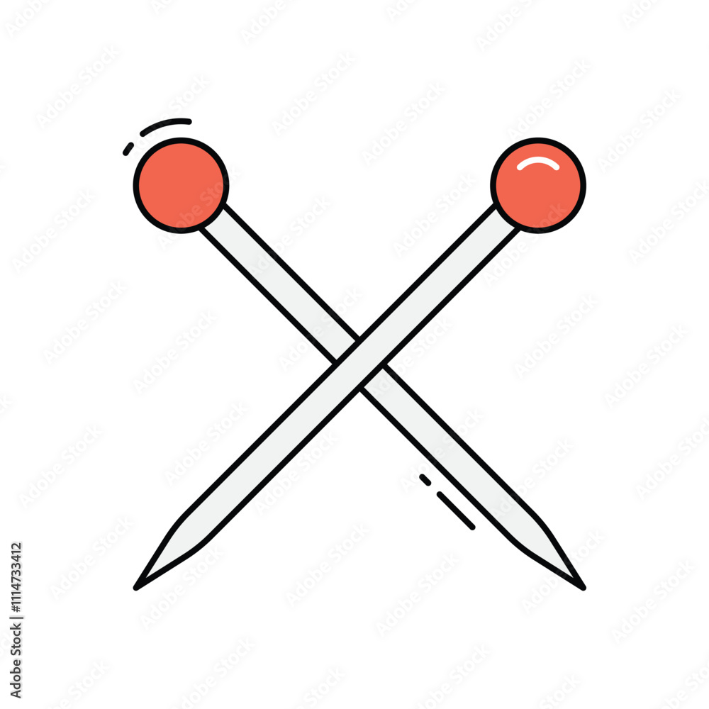 Knitting needles vector icon Knitting needles vector icon