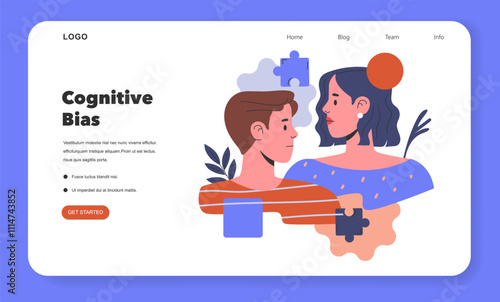 Cognitive Bias. Flat Vector Illustration