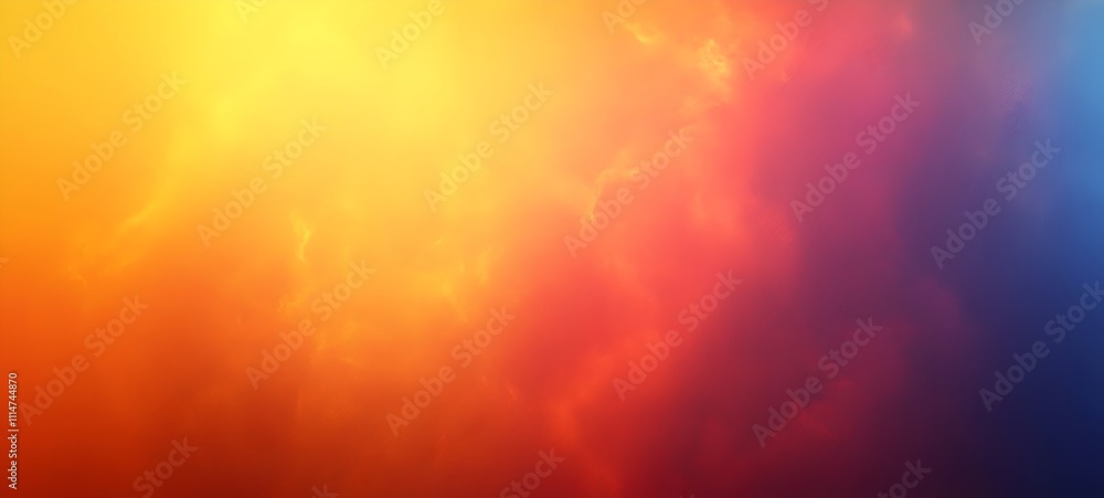 Obraz premium A stunning abstract background showcasing a gradient of vibrant colors transitioning from warm oranges and yellows to cool blues, evoking feelings of warmth and serenity.
