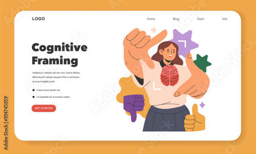 Cognitive Framing. Flat Vector Illustration