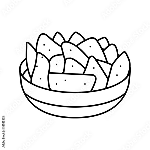 nachos mexican cuisine line icon vector. nachos mexican cuisine sign. isolated contour symbol black illustration