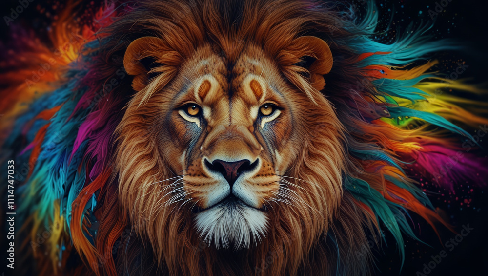 Fototapeta premium Psychedelic fractal dog illustration