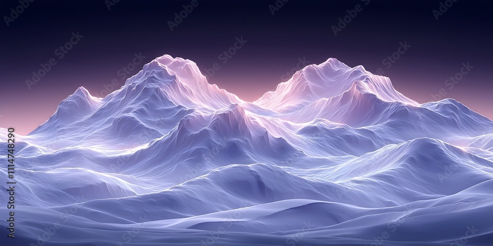 A serene landscape showcasing majestic mountains with soft, glowing peaks bathed in pastel hues. The scene exudes tranquility and beauty in a dreamy ambiance. A serene landscape showcasing majestic mountains with soft, glowing peaks bathed in pastel hues. The scene exudes tranquility and beauty in a dreamy ambiance.