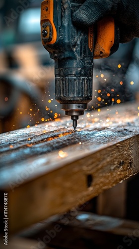 Woodworking craftsman using a drill to create intricate designs