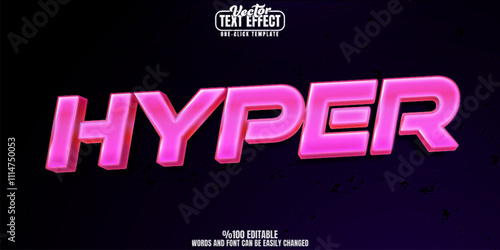 Hyper editable text effect, customizable space and game 3d font style
