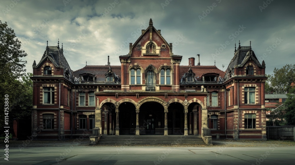 Fototapeta premium Majestic Abandoned Brick Mansion