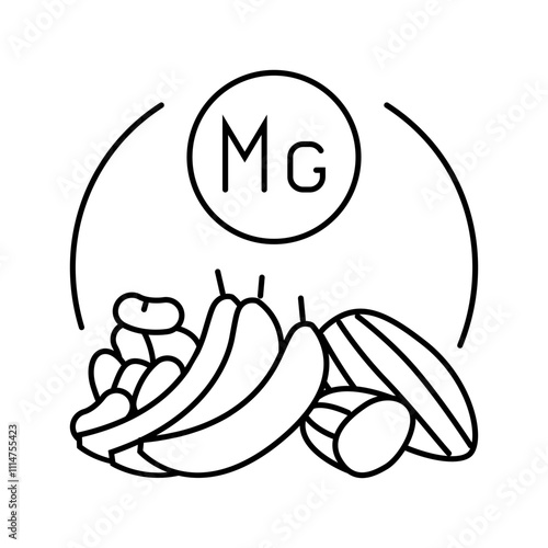 magnesium rich food osteoporosis line icon vector. magnesium rich food osteoporosis sign. isolated contour symbol black illustration