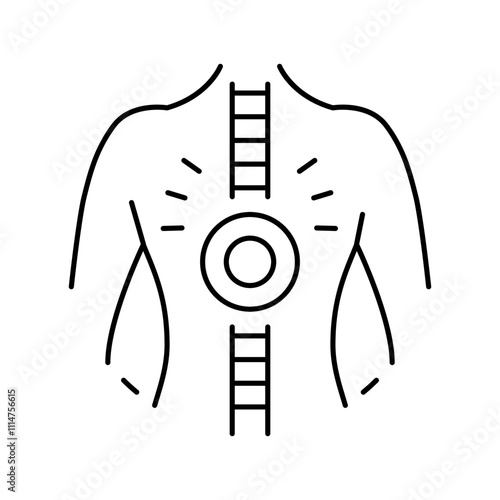 backache osteoporosis symptom line icon vector. backache osteoporosis symptom sign. isolated contour symbol black illustration