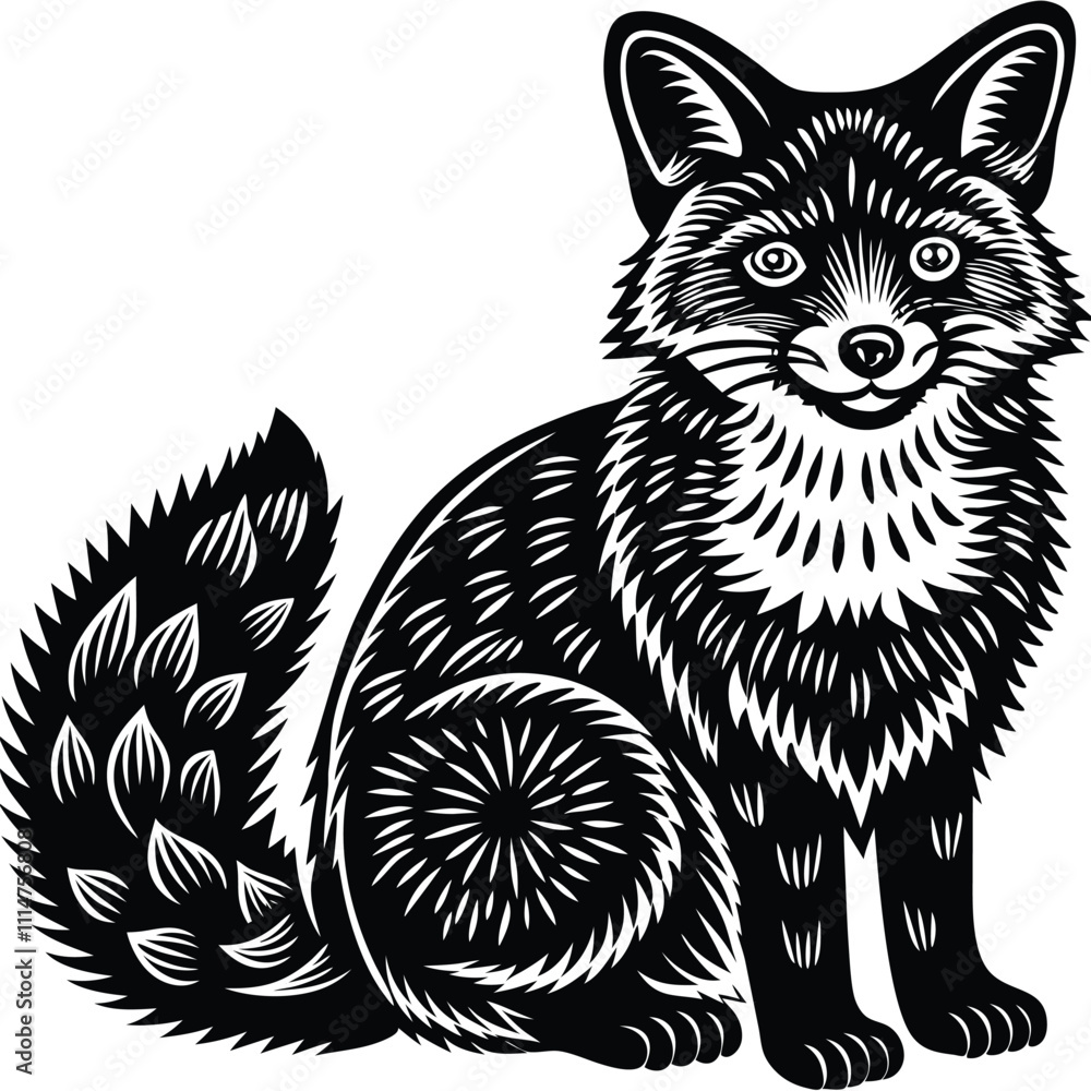 Obraz premium Fox vector silhouette,isolated white background