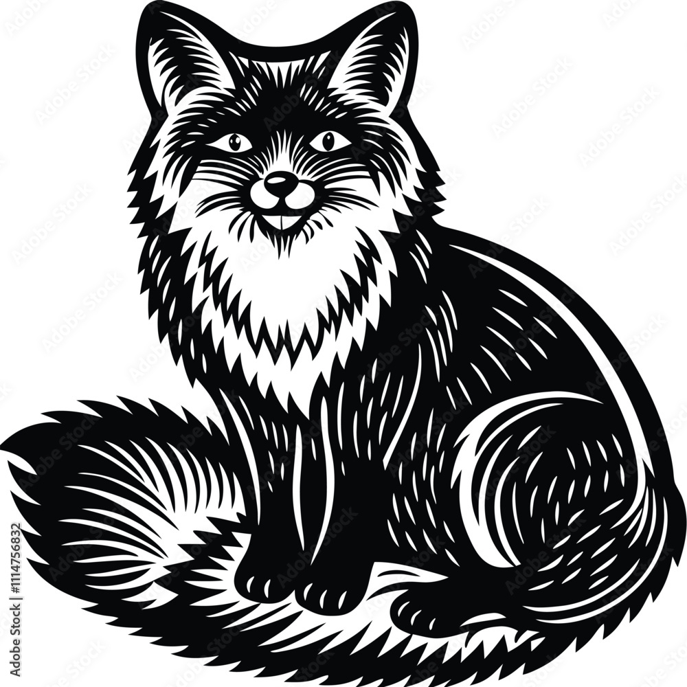 Obraz premium Fox vector silhouette,isolated white background