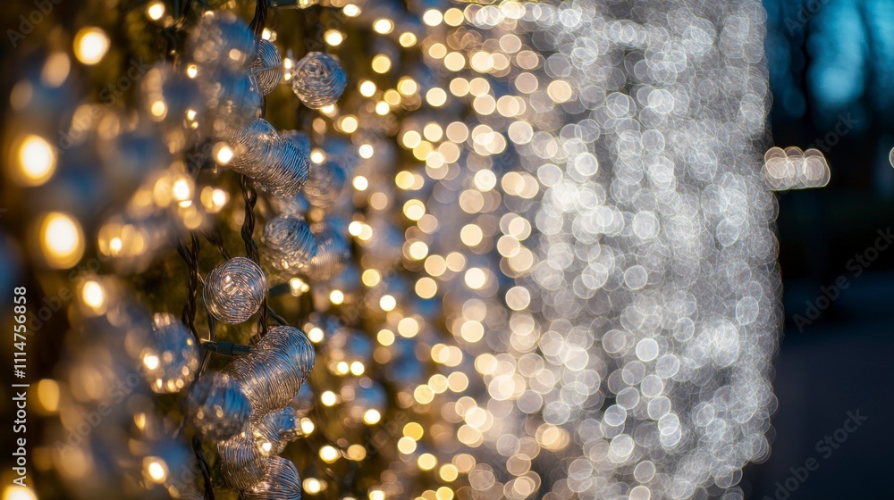 Warm Golden and Silver Bokeh Lights - Festive Holiday Sparkle Warm Golden and Silver Bokeh Lights - Festive Holiday Sparkle