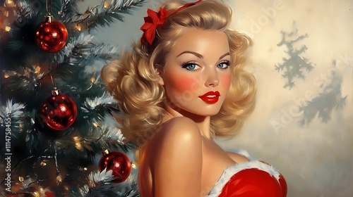 Vintage Christmas Woman