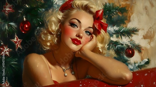 Vintage Christmas Woman