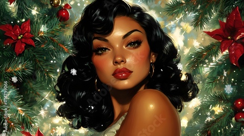 Vintage Christmas Woman