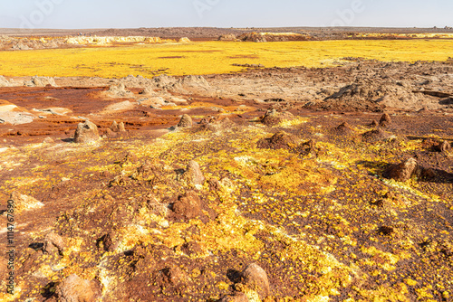 Colourful spings of acid in Dallol, Danakil depression, Ethiopia