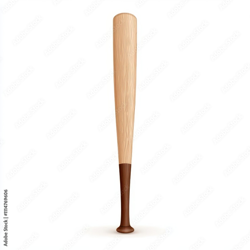 Obraz premium a baseball bat clipart, wooden texture, brown vector design, isolated on white background