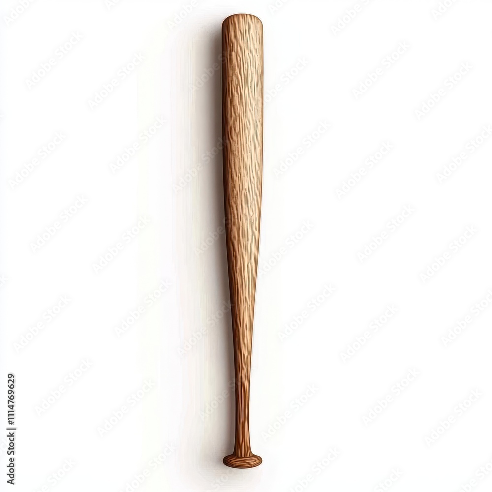 Obraz premium a baseball bat clipart, wooden texture, brown vector design, isolated on white background