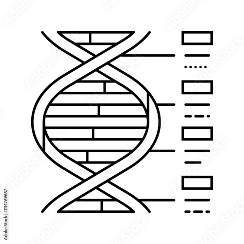 biological code cryptogenetics line icon vector. biological code cryptogenetics sign. isolated contour symbol black illustration photo