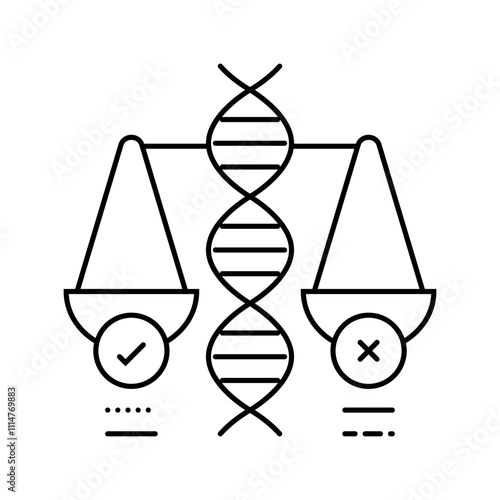 ethical genetics cryptogenetics line icon vector. ethical genetics cryptogenetics sign. isolated contour symbol black illustration