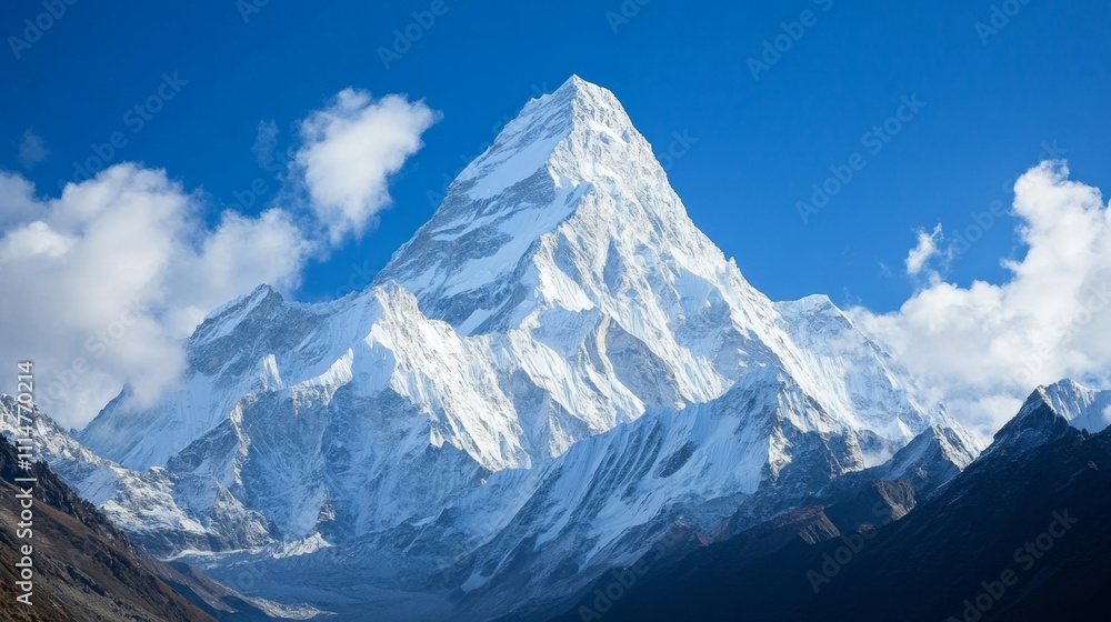 Obraz premium Majestic Snow-Capped Mountain Peaks