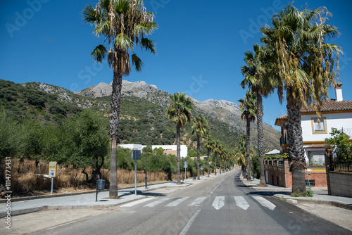 Summer in national park la Sierra de Grazalema, Andalusian white villages touristic route in Spain