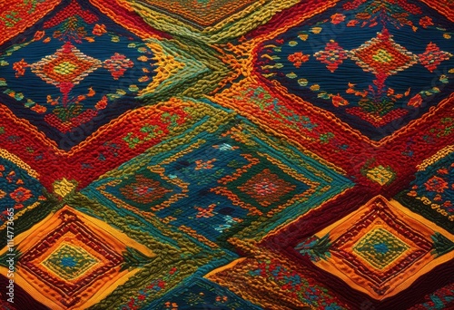 detailed close intricate woven fabric patterns showcasing spectrum textures designs, art, textiles, weave, color, thread, tapestry, embroidery, artistry