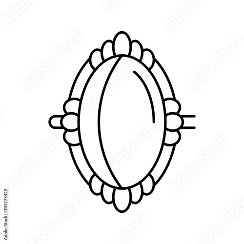 brooch jewelry fashion line icon vector. brooch jewelry fashion sign. isolated contour symbol black illustration