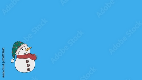 Animation Christmas snowman without snow