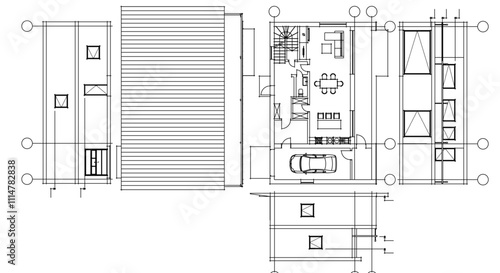 house traditional architecture plan 3d illustration	
