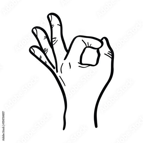 illustration of a Hand gestures indicate okay or yes. vector 