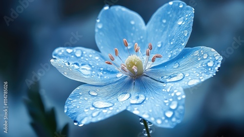 Macro Photo of a Flower with Rain Drop