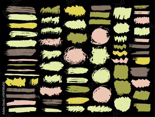 Watercolor distorted daub mega set. Isolated inkblot streak artistic elements. Speck stain sale label stamp collection. Brush stroke acrylic spots design.