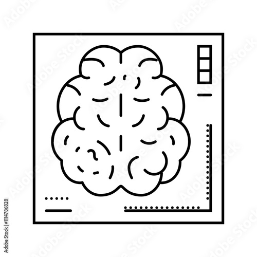 functional mri neuroscience neurology line icon vector. functional mri neuroscience neurology sign. isolated contour symbol black illustration