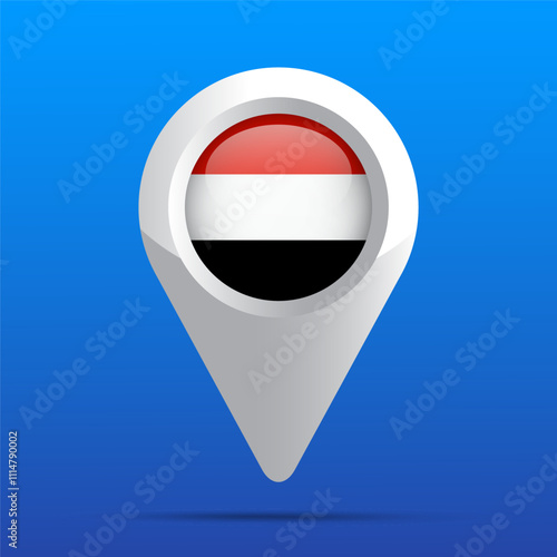 Free Download Yemen Flag Map Icon. Glossy icon. 3D - GFXLoad