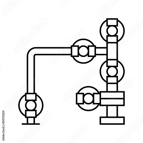 wellhead oil industry line icon vector. wellhead oil industry sign. isolated contour symbol black illustration