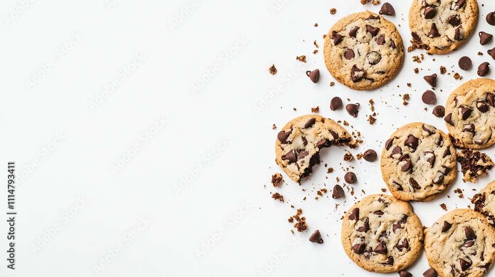 A picture of chocolate chip cookies with one bite taken out of each A picture of chocolate chip cookies with one bite taken out of each