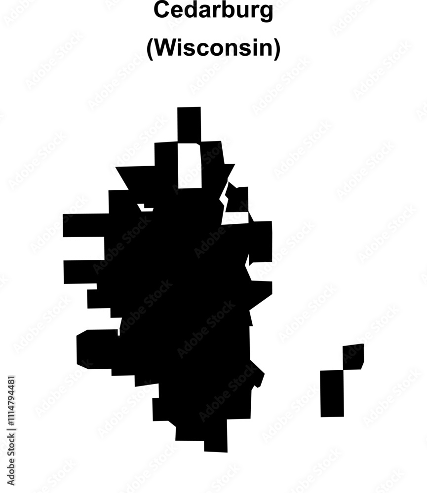 Fototapeta premium Cedarburg (Wisconsin) blank outline map