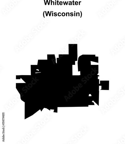 Whitewater (Wisconsin) blank outline map photo