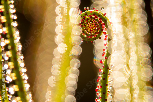 Close-up of Drosophyllum lusitanicum with Dew Drops photo