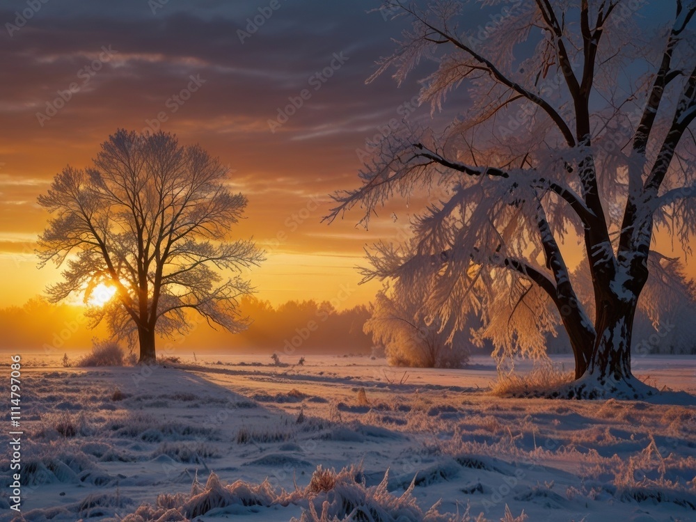 Naklejka premium Merry Christmas and New Year’s Eve Backgrounds A Collection of Festive Winter Scenes