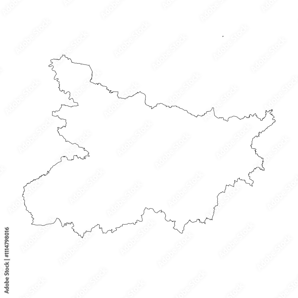 Obraz premium Bihar state blank outline map