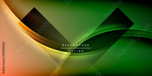 Expressive poster with shadow lines. Features technology, minimalist, and business themes, bright vibrant color schemes photo