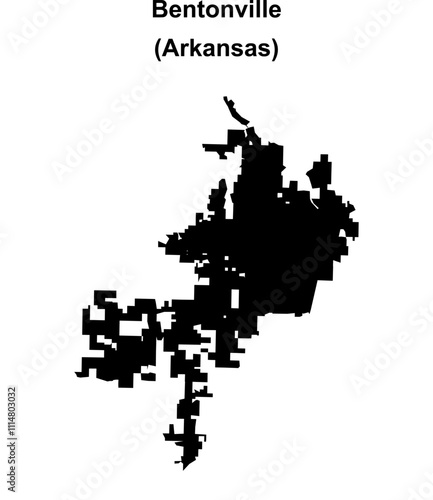 Bentonville (Arkansas) blank outline map