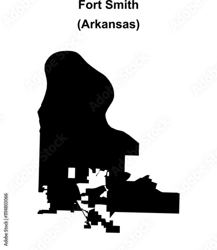 Fort Smith (Arkansas) blank outline map