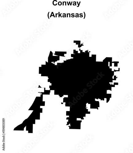 Conway (Arkansas) blank outline map